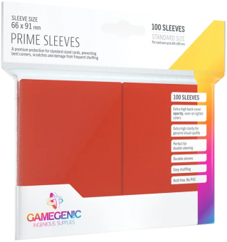 Gamegenic Prime Sleeves - Standard Size (100) - Red 
