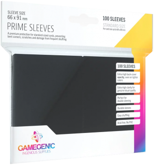 Gamegenic Prime Sleeves - Standard Size (100) - Black 