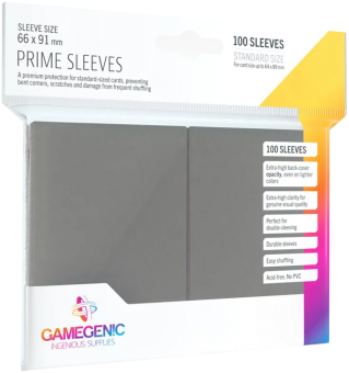 Gamegenic Prime Sleeves - Standard Size (100) - Gray 