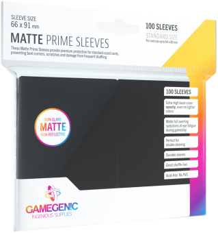 Gamegenic Matte Prime Kartenhüllen - Standardgröße (100) - Schwarz 