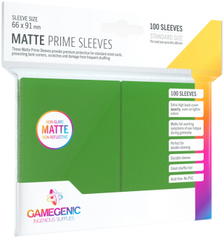 Gamegenic Matte Prime Sleeves - Standard Size (100) - Green 