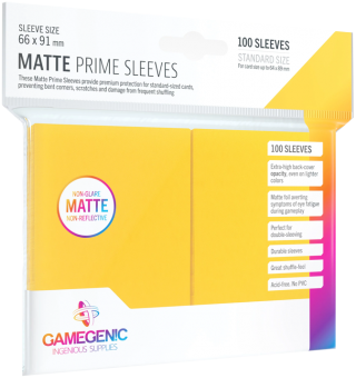 Gamegenic Matte Prime Kartenhüllen - Standardgröße (100) - Gelb 