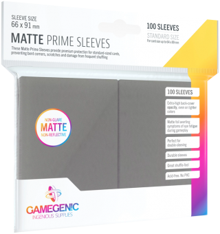 Gamegenic Matte Prime Sleeves - Standard Size (100) - Gray 