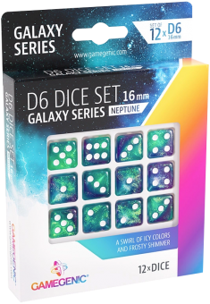 Gamegenic Würfel - W6-Set 16 mm (12) - Galaxy Series Neptune 