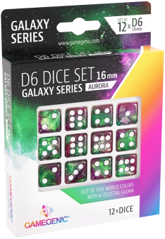 Gamegenic Würfel - W6-Set 16 mm (12) - Galaxy Series Aurora 