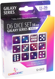 Gamegenic Würfel - W6-Set 16 mm (12) - Galaxy Series Nebula 