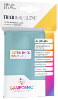 Gamegenic Thick Inner Sleeves - Standard Size (50) - Clear 