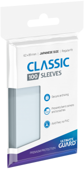 Ultimate Guard Classic Sleeves - Japanische Größe Top-Loading (100) - Transparent 