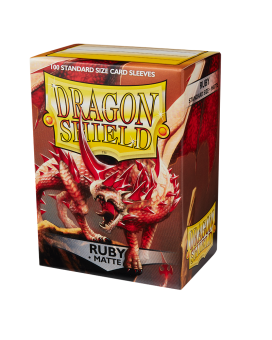 Dragon Shield Kartenhüllen - Standardgröße Matte (100) - Rubinrot 