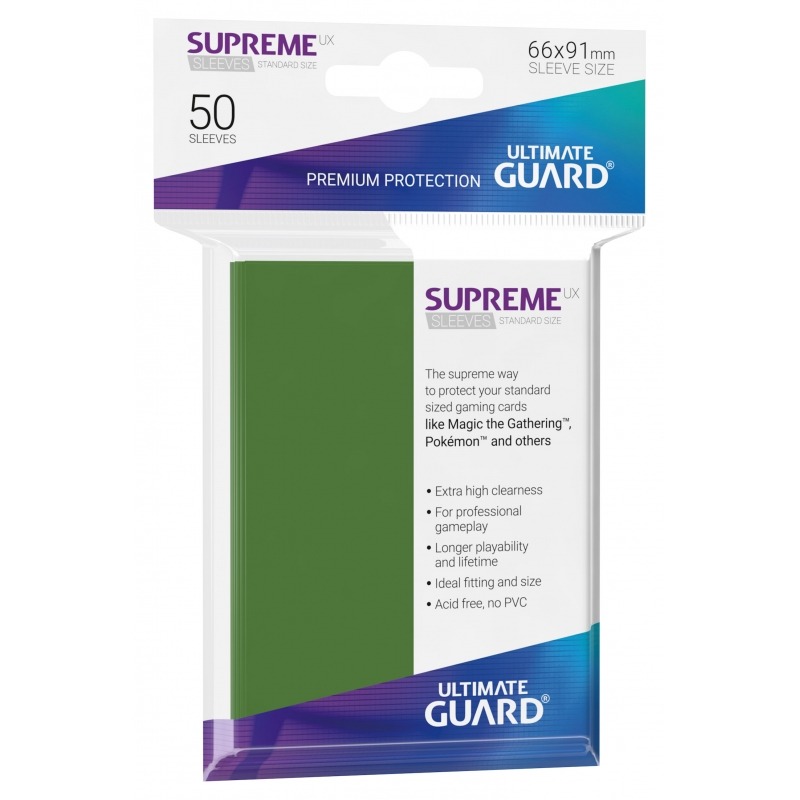 Ultimate Guard Green 50 Supreme Sleeves for Pokemon Magic TCG Standard 