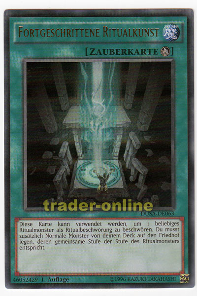 Fortgeschrittene Ritualkunst Deutsch Cardicuno Yu-Gi-Oh! Auflage 1 Mit Toploader Super Rare THSF-DE052